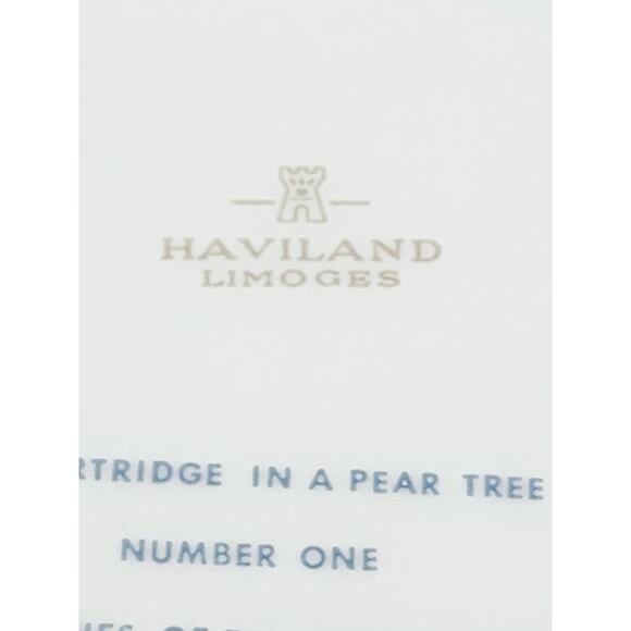 Limoges Partridge In A Pear Tree Christmas Plate Wall Decor 8 1/4" Blue France - Picture 12 of 13